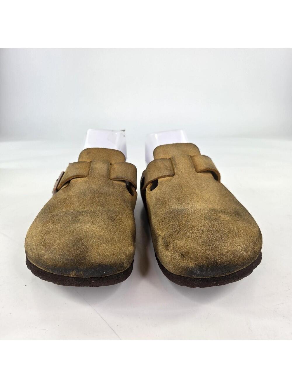 BIRKENSTOCK Boston Suede Clogs Size 38 US 7 Women's Tan Brown Mules Shoes - Picture 2 of 11